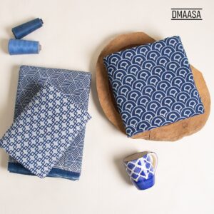 Handmade indigo blue fabrics